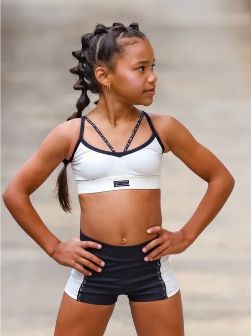 NWT Oh la la Girls White & Black Dance Shorts